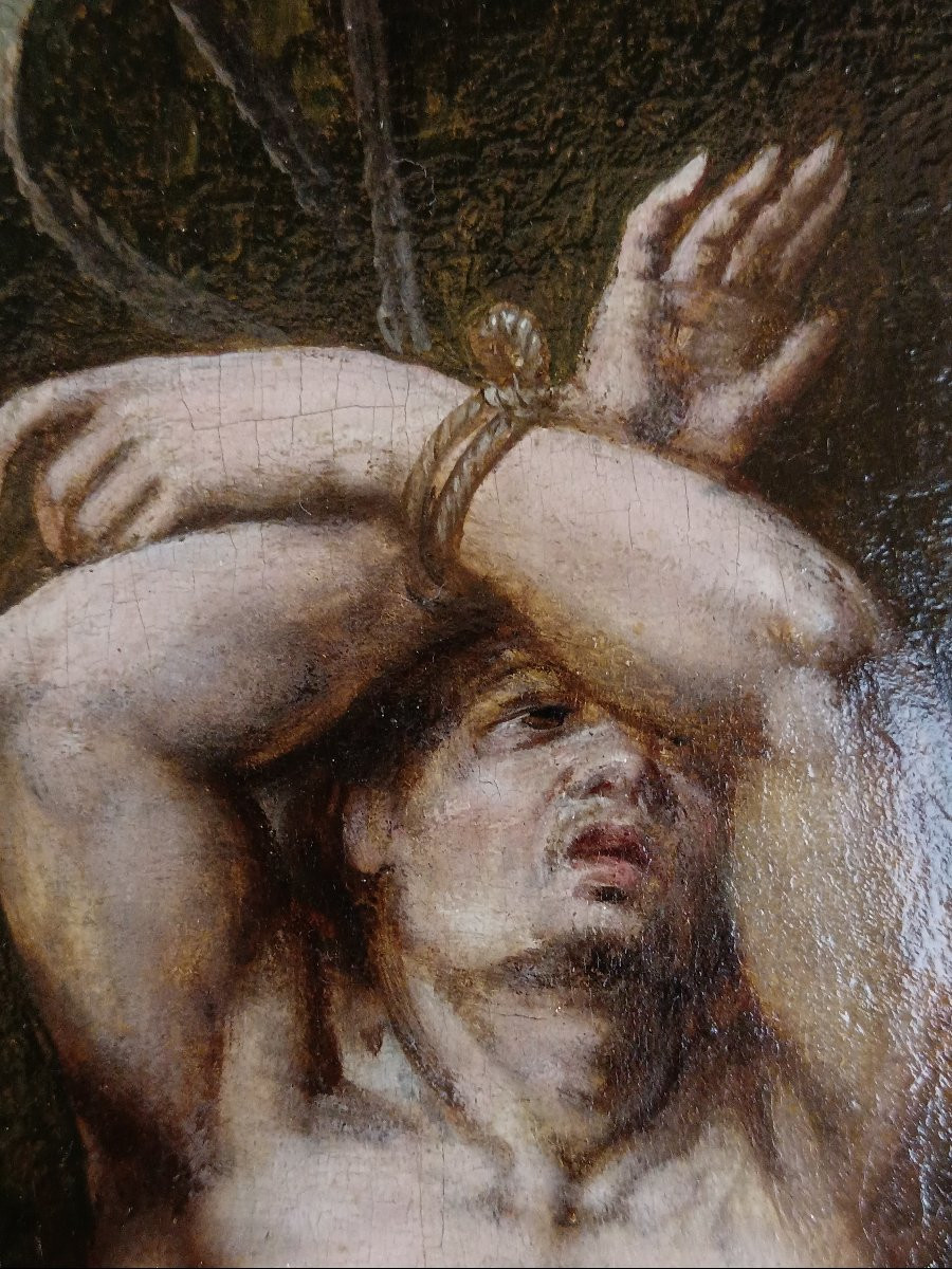 Ecole hollandaise vers 1600 "le martyre de Saint Sébastien"-photo-6