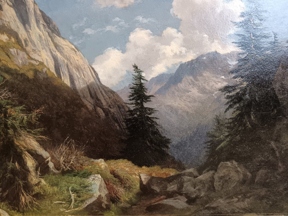 Alexandre Calame attribué à "L'Oberland bernois"-photo-4