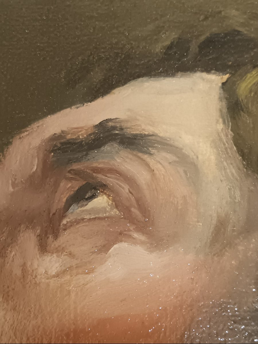 Ecole flamande vers 1700 "Saint en extase"-photo-6