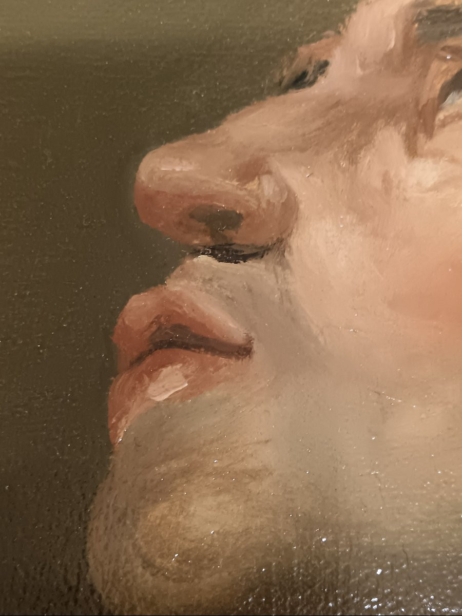 Ecole flamande vers 1700 "Saint en extase"-photo-7