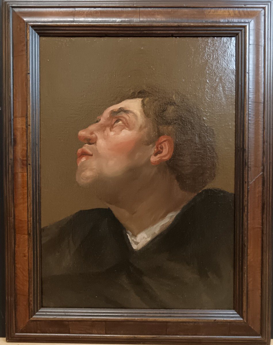 Ecole flamande vers 1700 "Saint en extase"