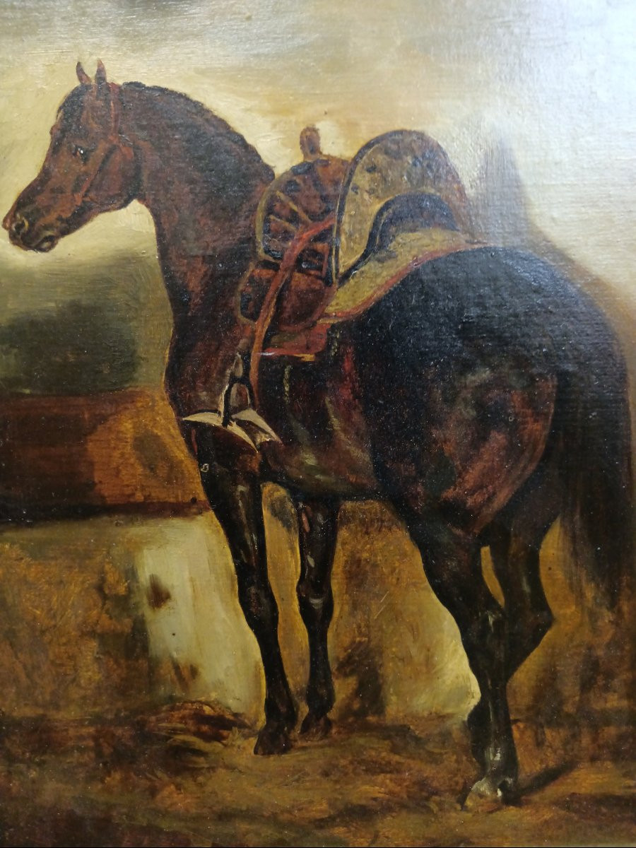Théodore Géricault entourage de "le cheval à l'écurie"-photo-4