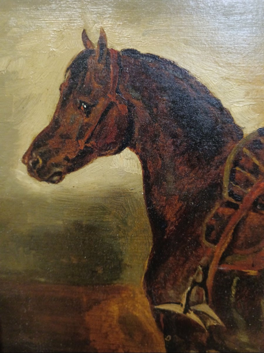 Théodore Géricault entourage de "le cheval à l'écurie"-photo-4