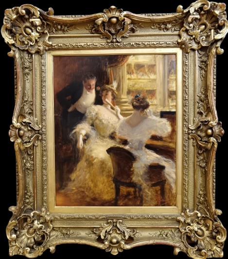 Univers du théâtre. Albert Guillaume "conversation galante dans la loge"