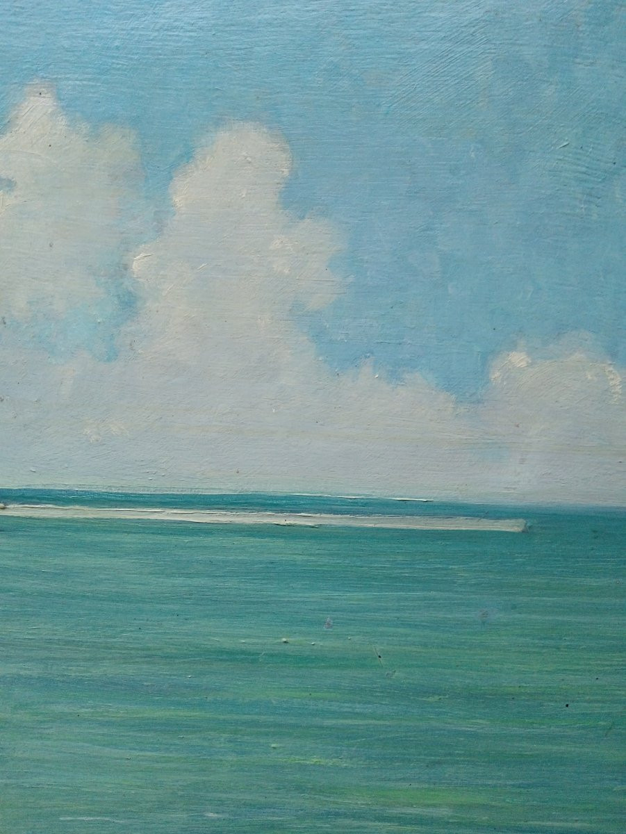 Marinist Painter Of Brittany "doëlan, Le Petit Port De Pêche Animé"-photo-5