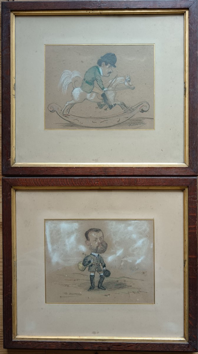 Caricatures de notables sous le Second Empire. Ensemble de 13 dessins.-photo-5