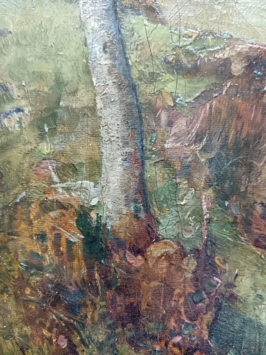 Scottish School  "a Little Moment Of Spring In Scotland"-photo-3