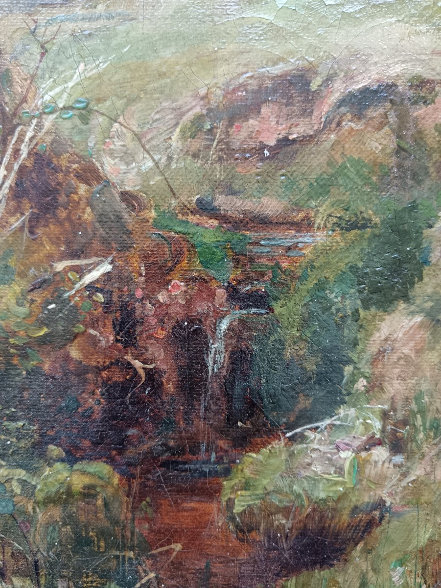 Scottish School  "a Little Moment Of Spring In Scotland"-photo-4