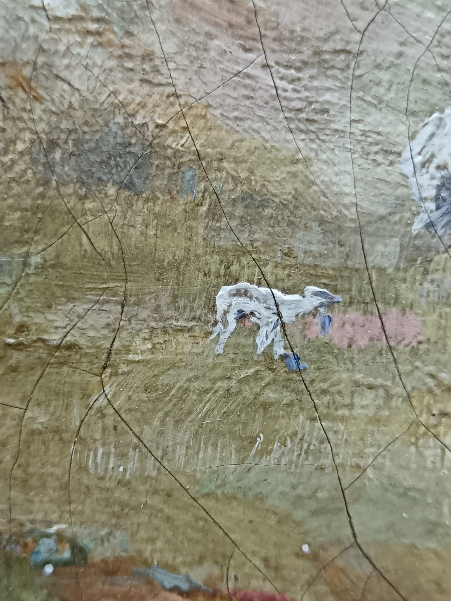 Scottish School  "a Little Moment Of Spring In Scotland"-photo-8