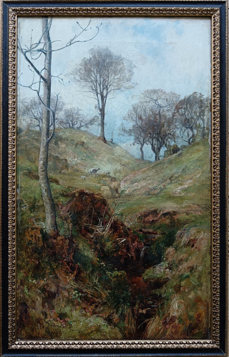 Scottish School  "a Little Moment Of Spring In Scotland"