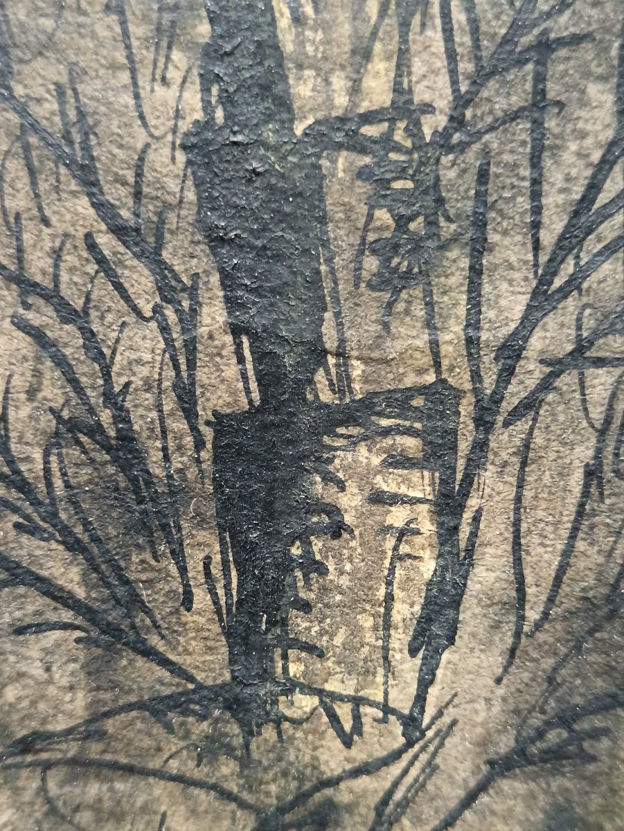 Peintre animalier P.Fournier "le tigre à l'affût dans la jungle"-photo-4