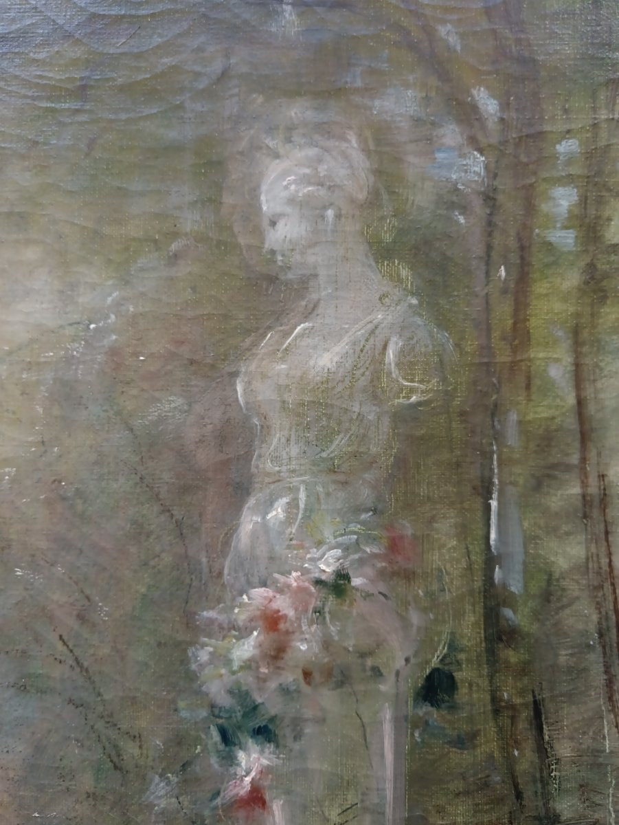 Ecole lyonnaise. Hippolyte Paquier-Sarrasin "Quand l'Amour déborde de la fontaine"-photo-3