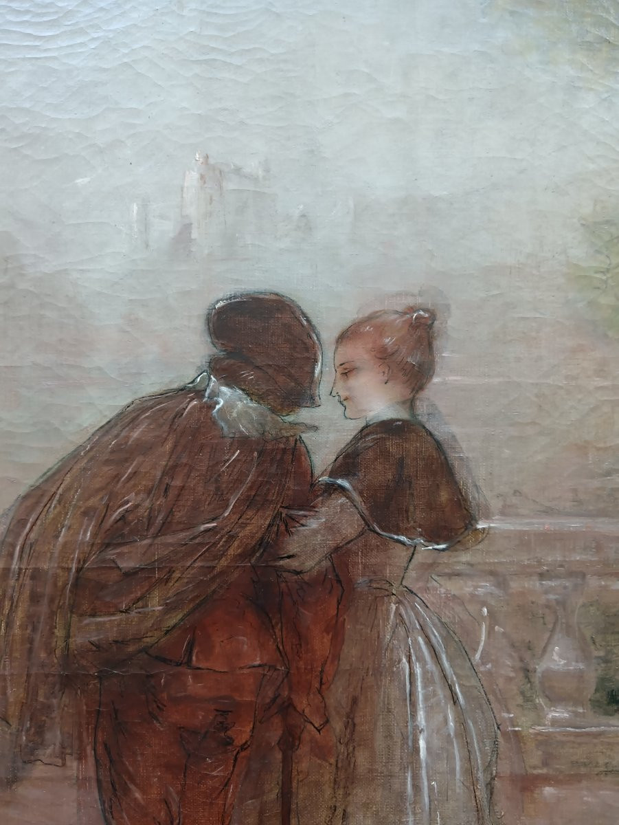 Ecole lyonnaise. Hippolyte Paquier-Sarrasin "Quand l'Amour déborde de la fontaine"-photo-4