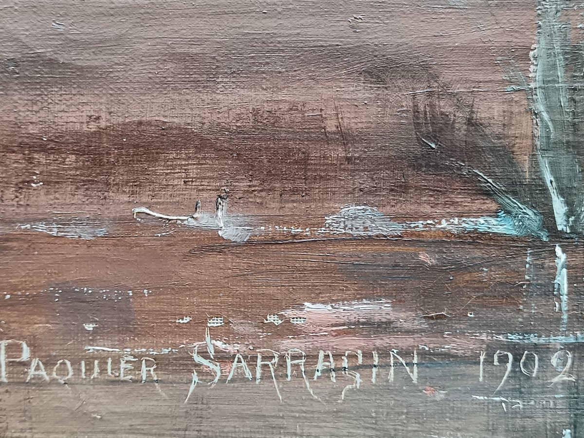 Ecole lyonnaise. Hippolyte Paquier-Sarrasin "Quand l'Amour déborde de la fontaine"-photo-4