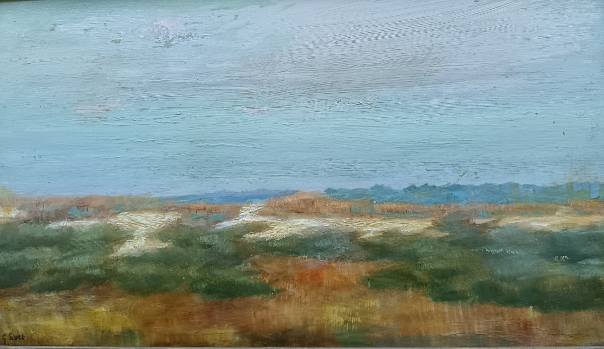 Ecole néo impressionniste. Georges Huet "Dunes en Picardie"-photo-2