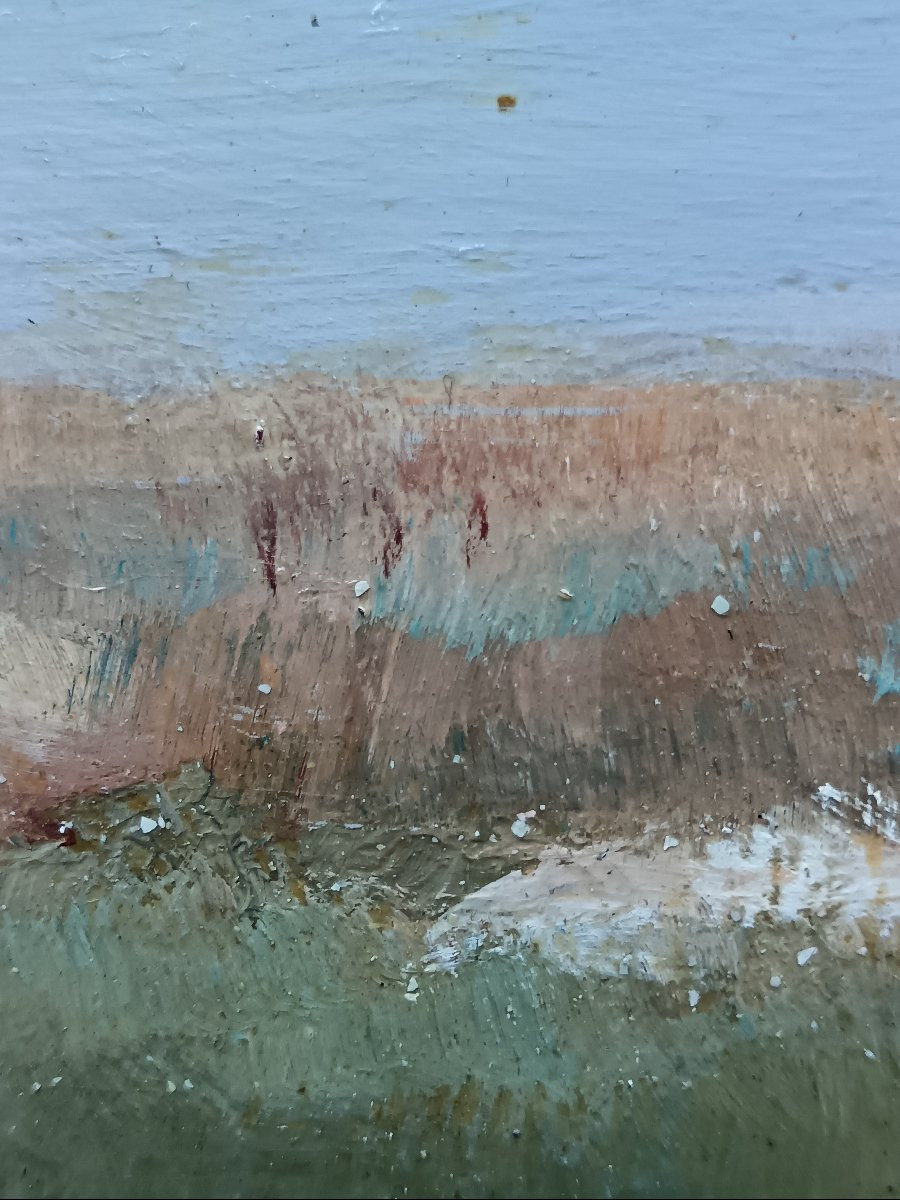 Ecole néo impressionniste. Georges Huet "Dunes en Picardie"-photo-4