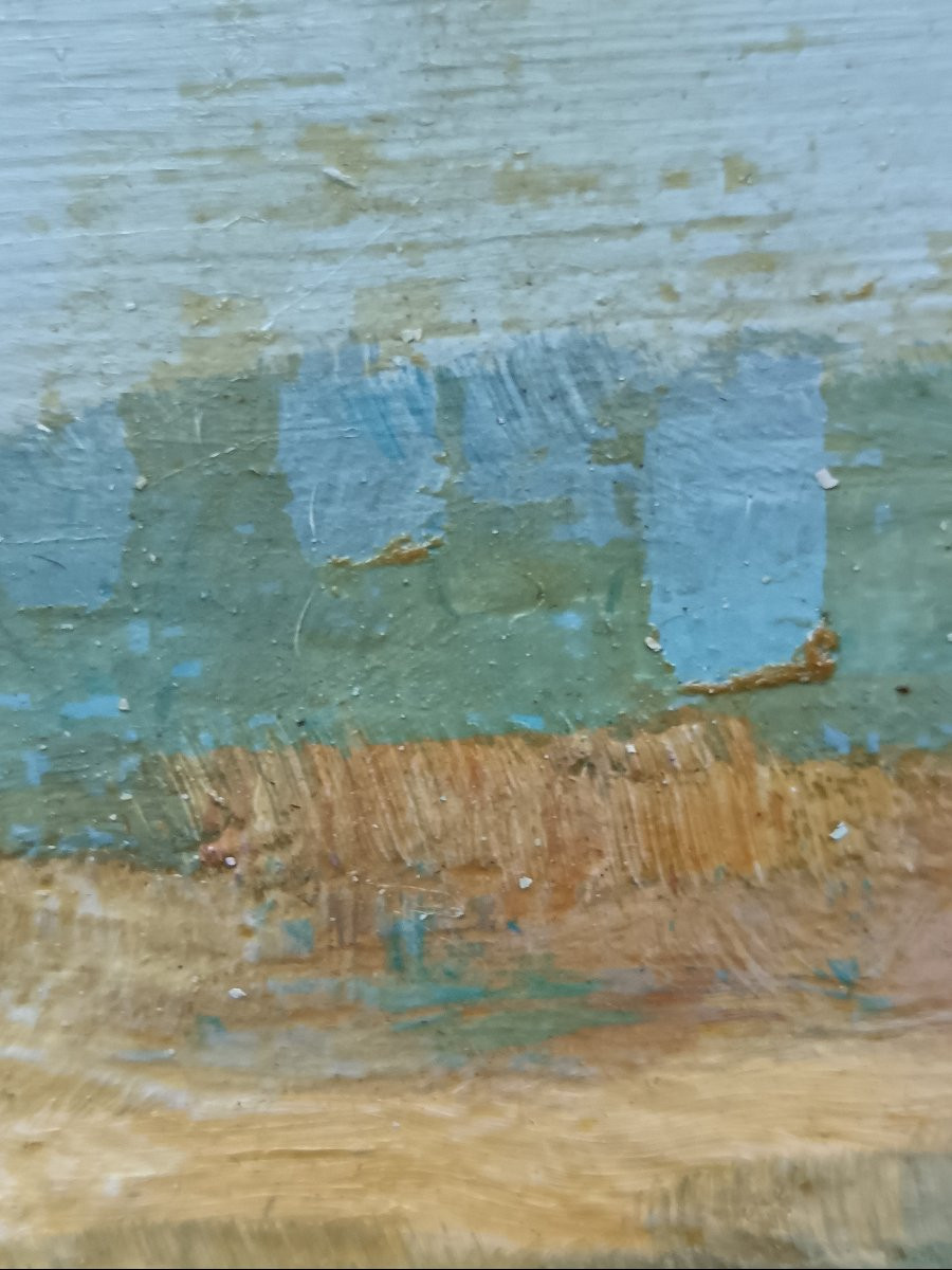 Ecole néo impressionniste. Georges Huet "Dunes en Picardie"-photo-5