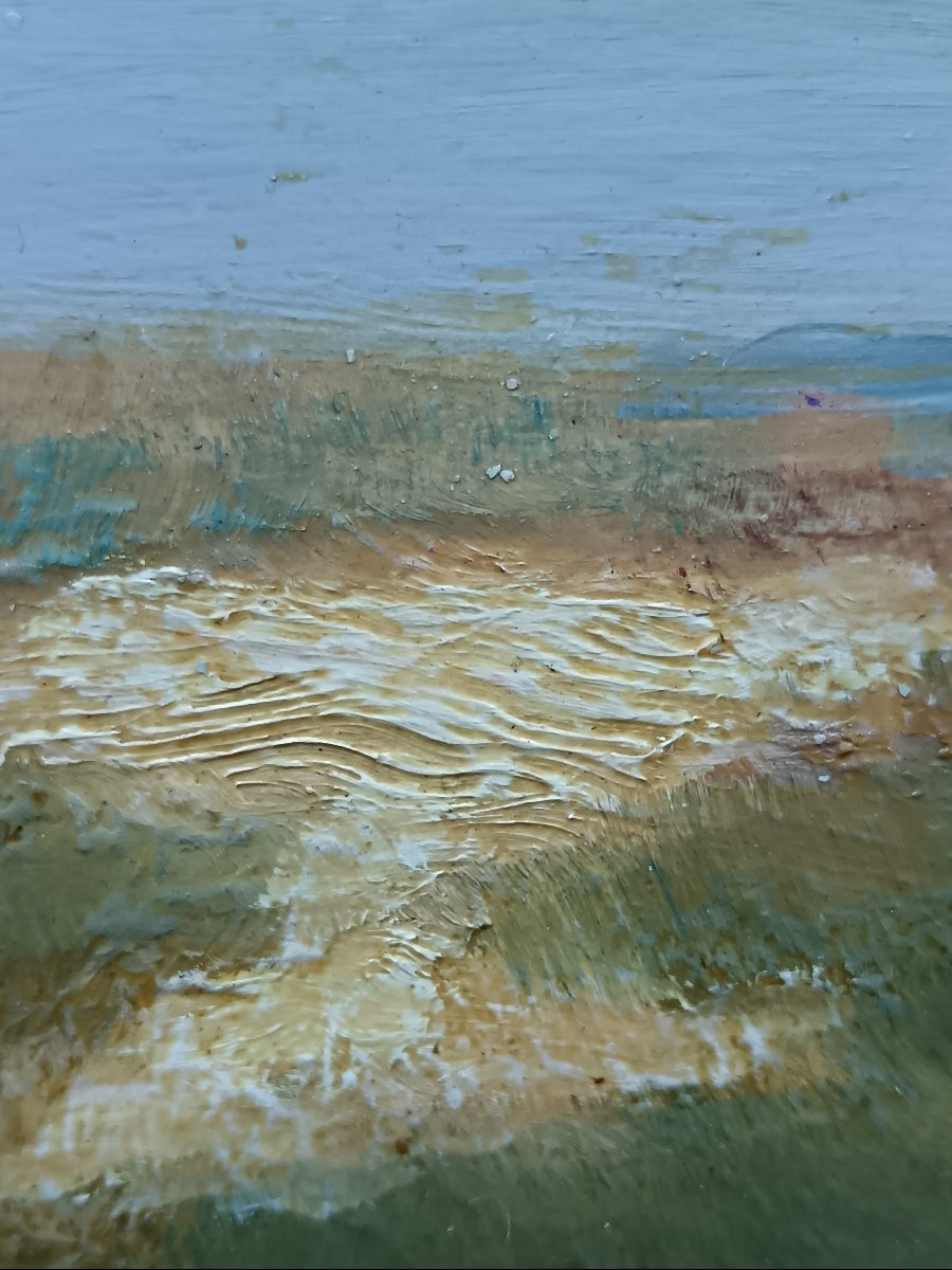 Ecole néo impressionniste. Georges Huet "Dunes en Picardie"-photo-8