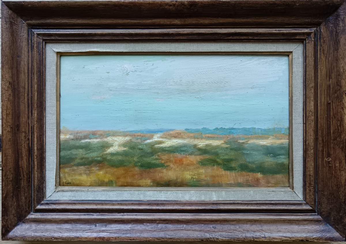 Ecole néo impressionniste. Georges Huet "Dunes en Picardie"