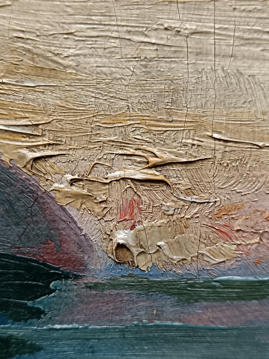 Ecole provençale "Bettes et Hommes au bord du Miroir aux oiseaux, Martigues"-photo-2
