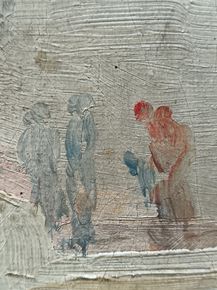 Ecole provençale "Bettes et Hommes au bord du Miroir aux oiseaux, Martigues"-photo-6