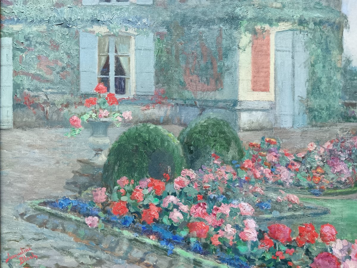 Jacqueline Bloch "un coin de jardin fleuri"-photo-2