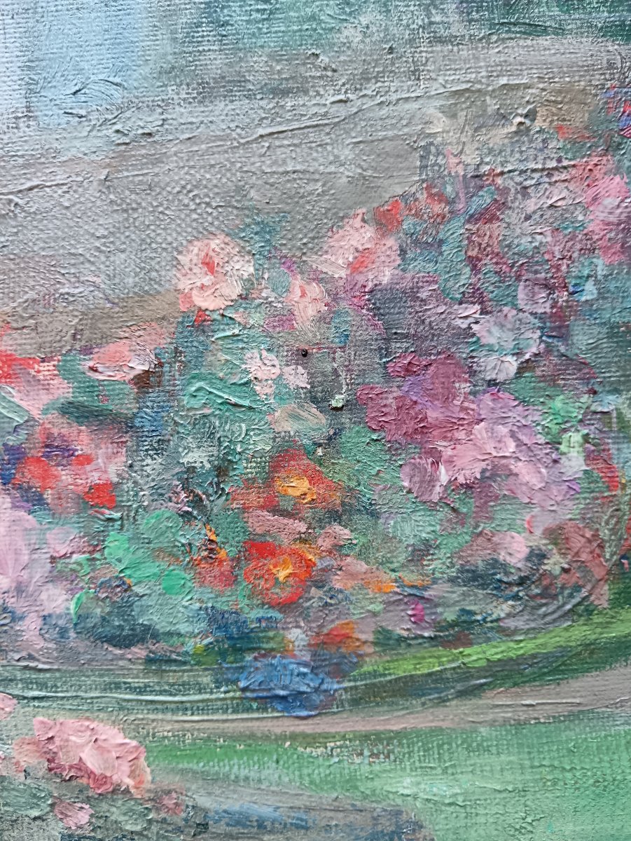 Jacqueline Bloch "un coin de jardin fleuri"-photo-5