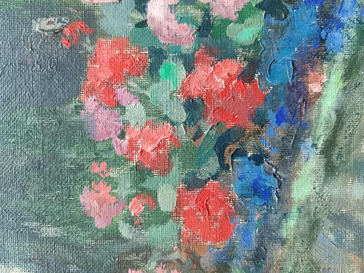 Jacqueline Bloch "un coin de jardin fleuri"-photo-8
