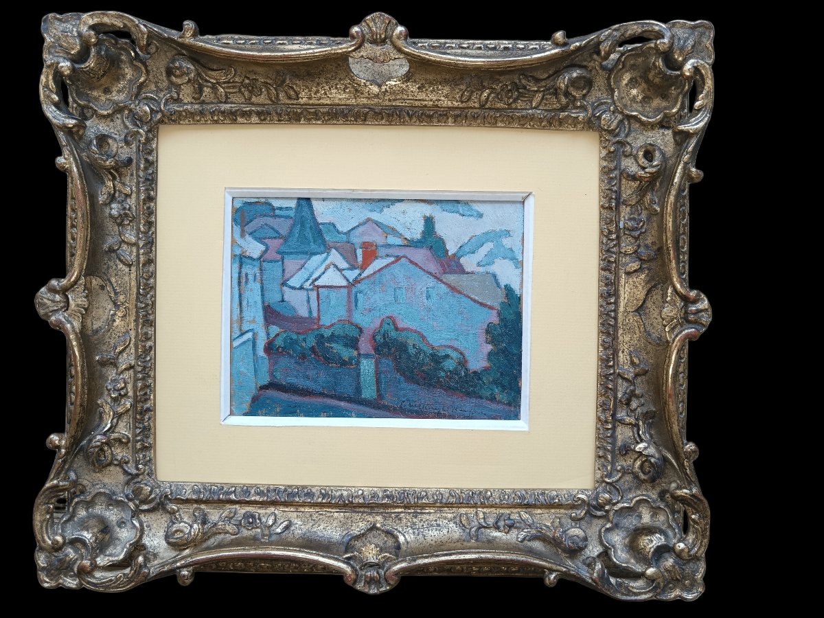 American School. Edward Mcknight Kauffer, "village Blue"