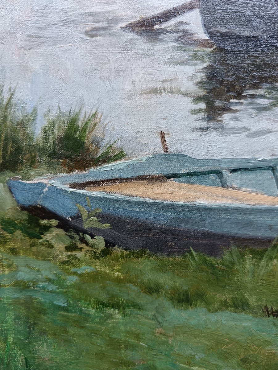 Neo-impressionist School. Henry Tenré, "the Boater And His Dog"-photo-7