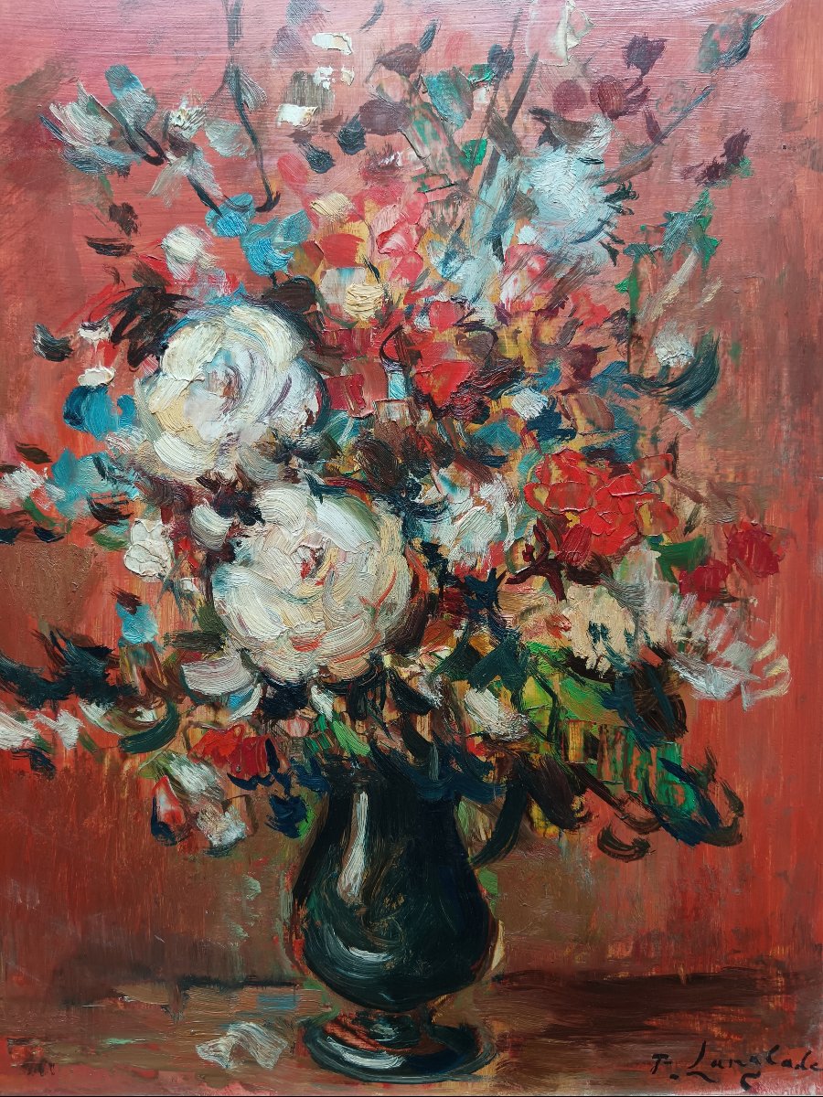 Pierre Langlade "pivoines, œillets et fleurs des champs"-photo-3