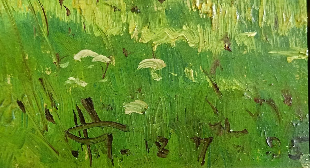 Peintre de la Champagne. Armand Guéry "les berges de la Suippe du côté de Pontgivart"-photo-2