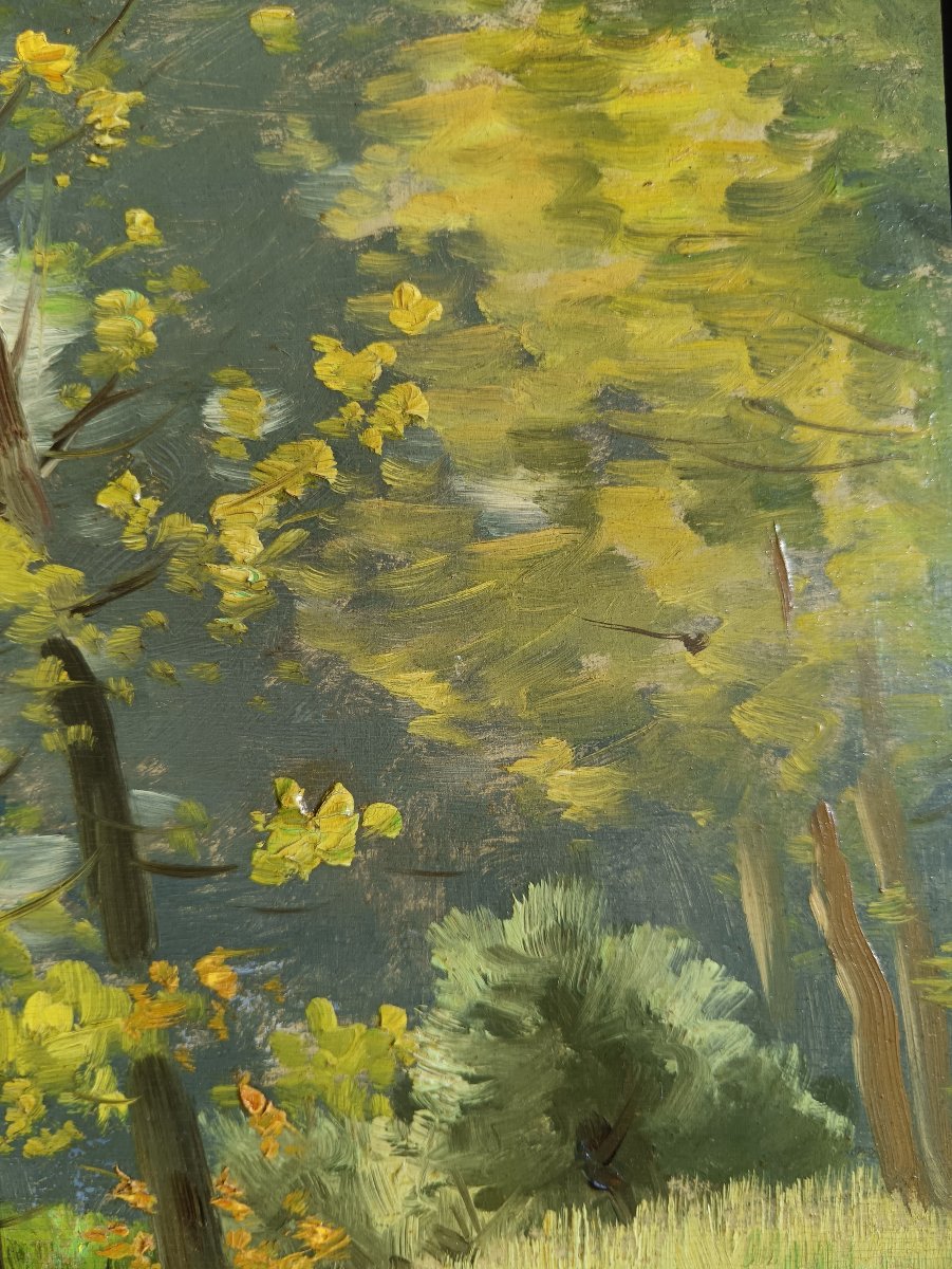Peintre de la Champagne. Armand Guéry "les berges de la Suippe du côté de Pontgivart"-photo-5