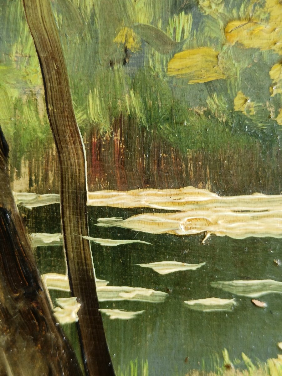 Peintre de la Champagne. Armand Guéry "les berges de la Suippe du côté de Pontgivart"-photo-7