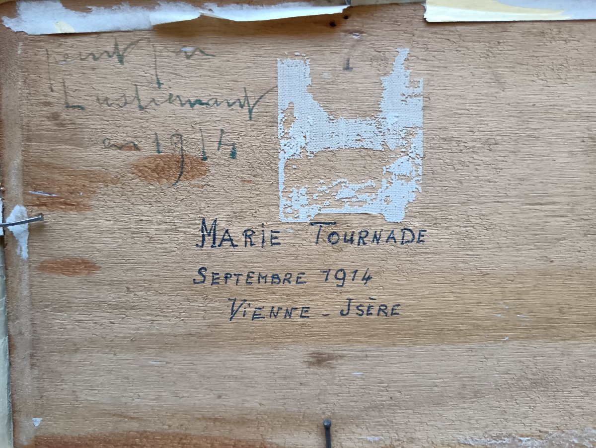 Ecole néo impressionniste "Marie pensive sur les bords de l'Isère.-photo-1