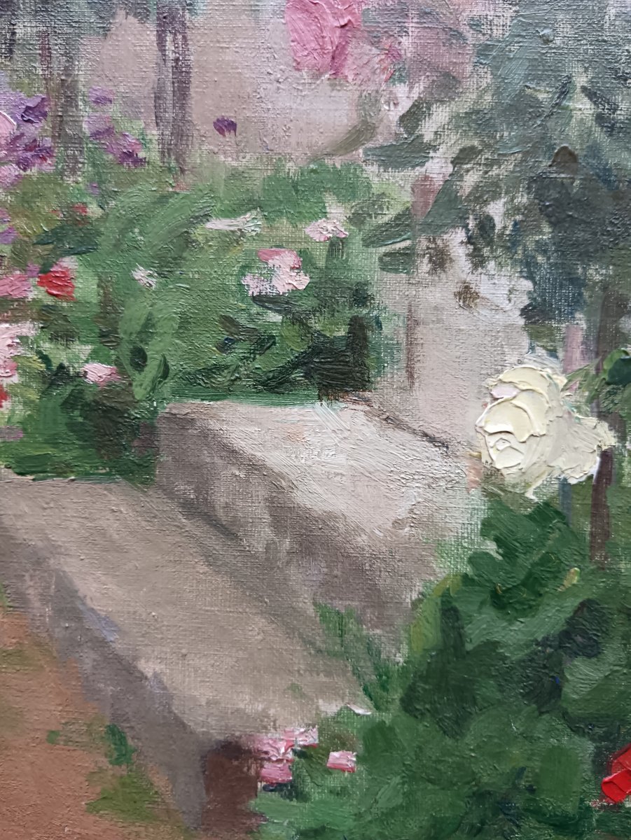 "les Marches Fleuries Du Petit Courtoiseau" Neo-impressionist School-photo-5