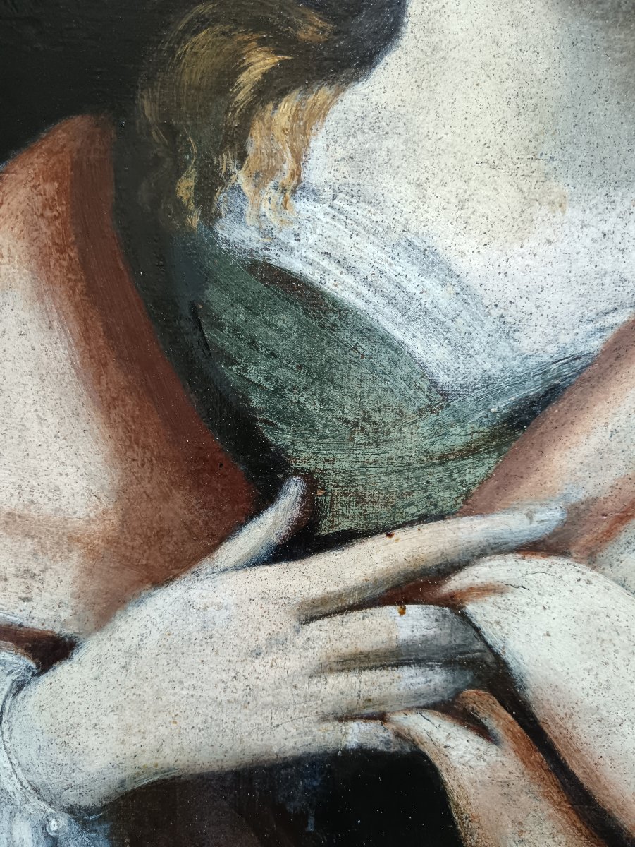 Ecole italienne du XVIIe siècle "portrait de femme en Sainte Catherine d'Alexandrie"-photo-2