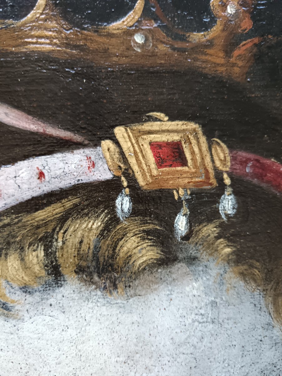 Ecole italienne du XVIIe siècle "portrait de femme en Sainte Catherine d'Alexandrie"-photo-7