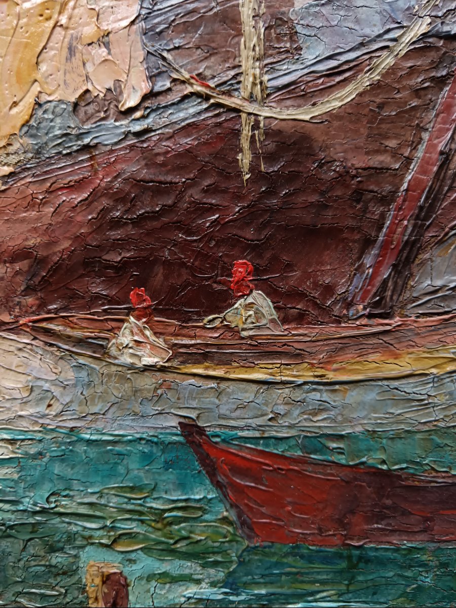 Peintre de la Marine "un débarcadère quelque part en Orient"-photo-3
