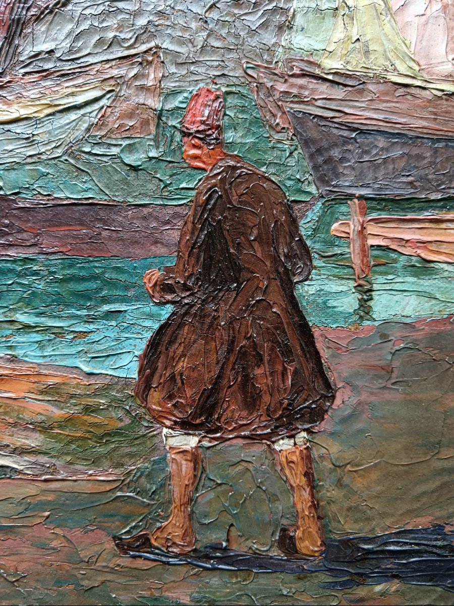 Peintre de la Marine "un débarcadère quelque part en Orient"-photo-4