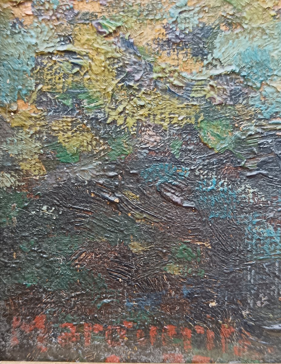 Peintre de Bourges. Paul Marguerita "un petit coin du Jardin de l'Archevêché"-photo-3