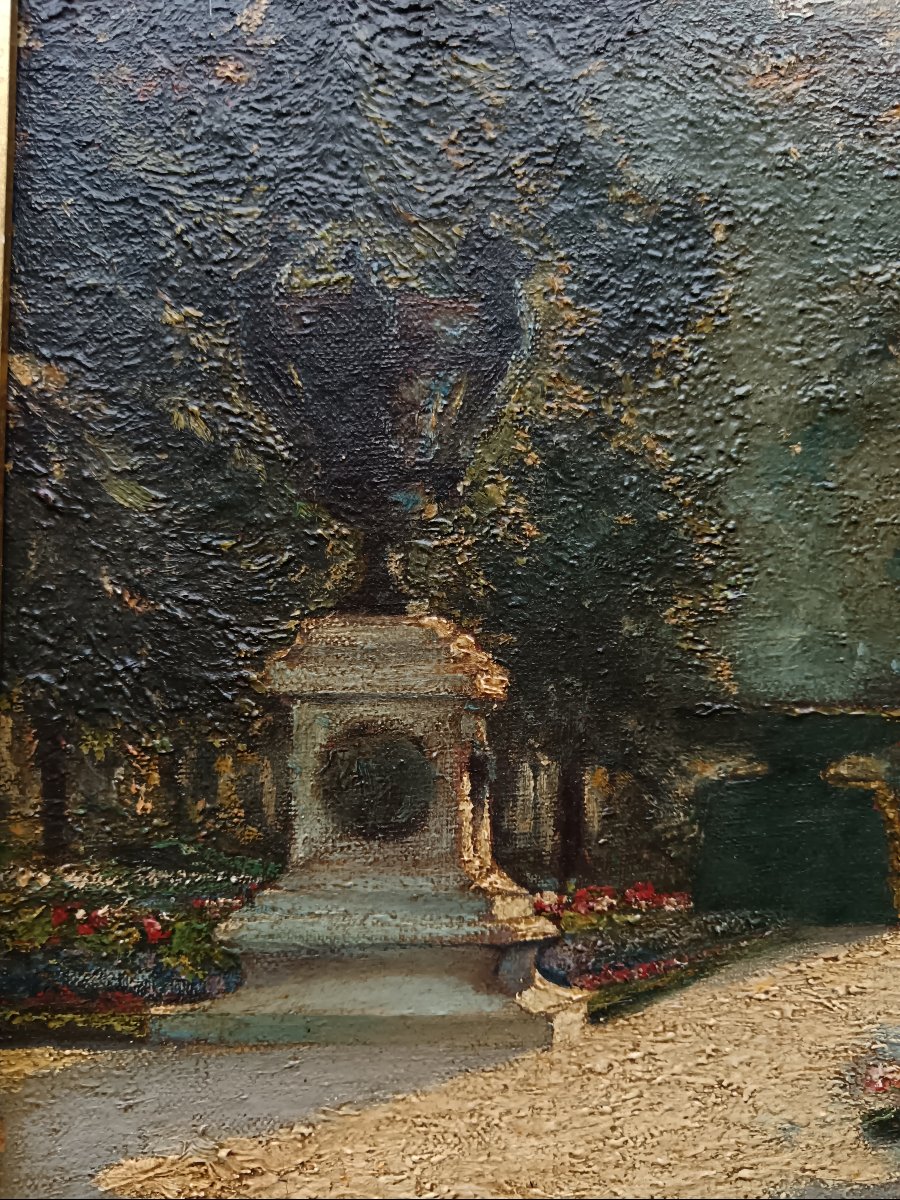 Peintre de Bourges. Paul Marguerita "un petit coin du Jardin de l'Archevêché"-photo-4
