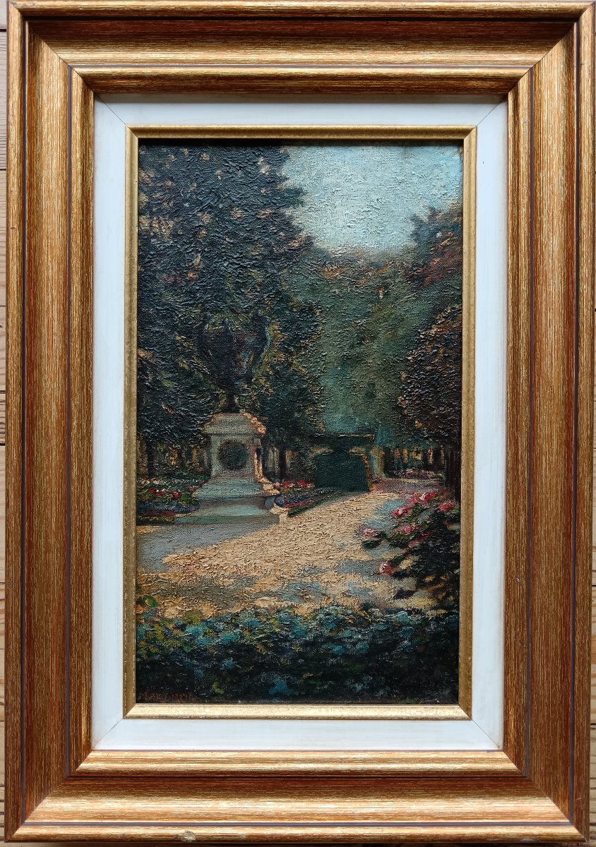 Peintre de Bourges. Paul Marguerita "un petit coin du Jardin de l'Archevêché"