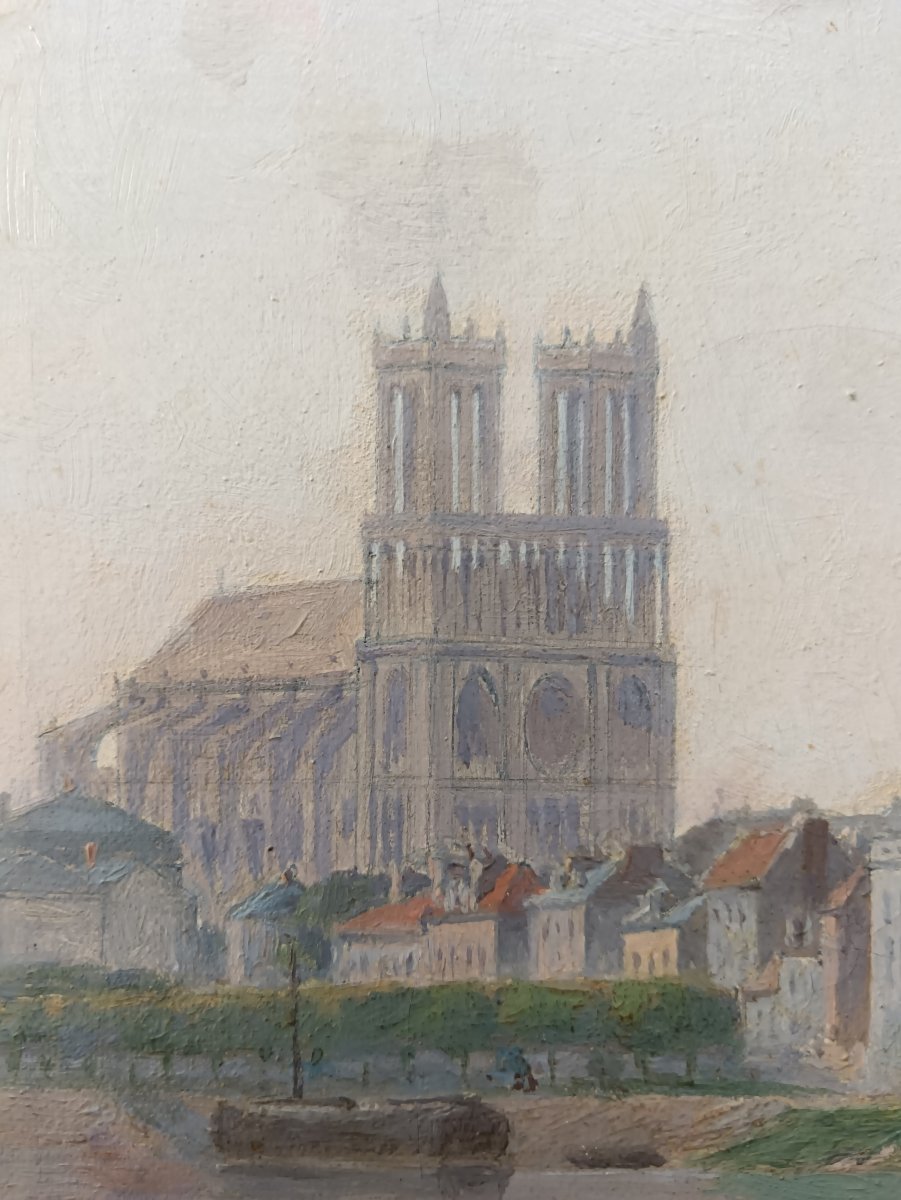 Ecole pré impressionniste Thomas Taylor "la laitière au matin, Mantes-la-Jolie"-photo-2