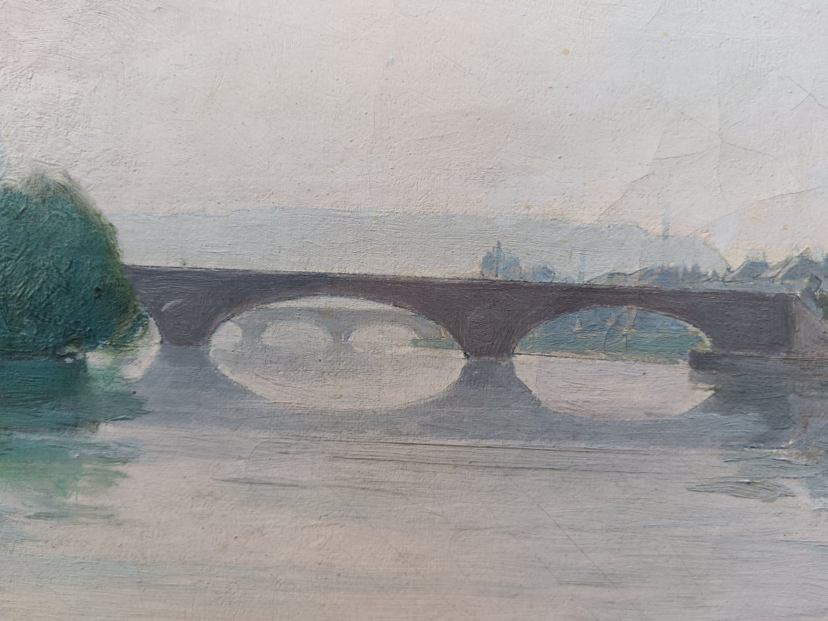 Ecole pré impressionniste Thomas Taylor "la laitière au matin, Mantes-la-Jolie"-photo-3