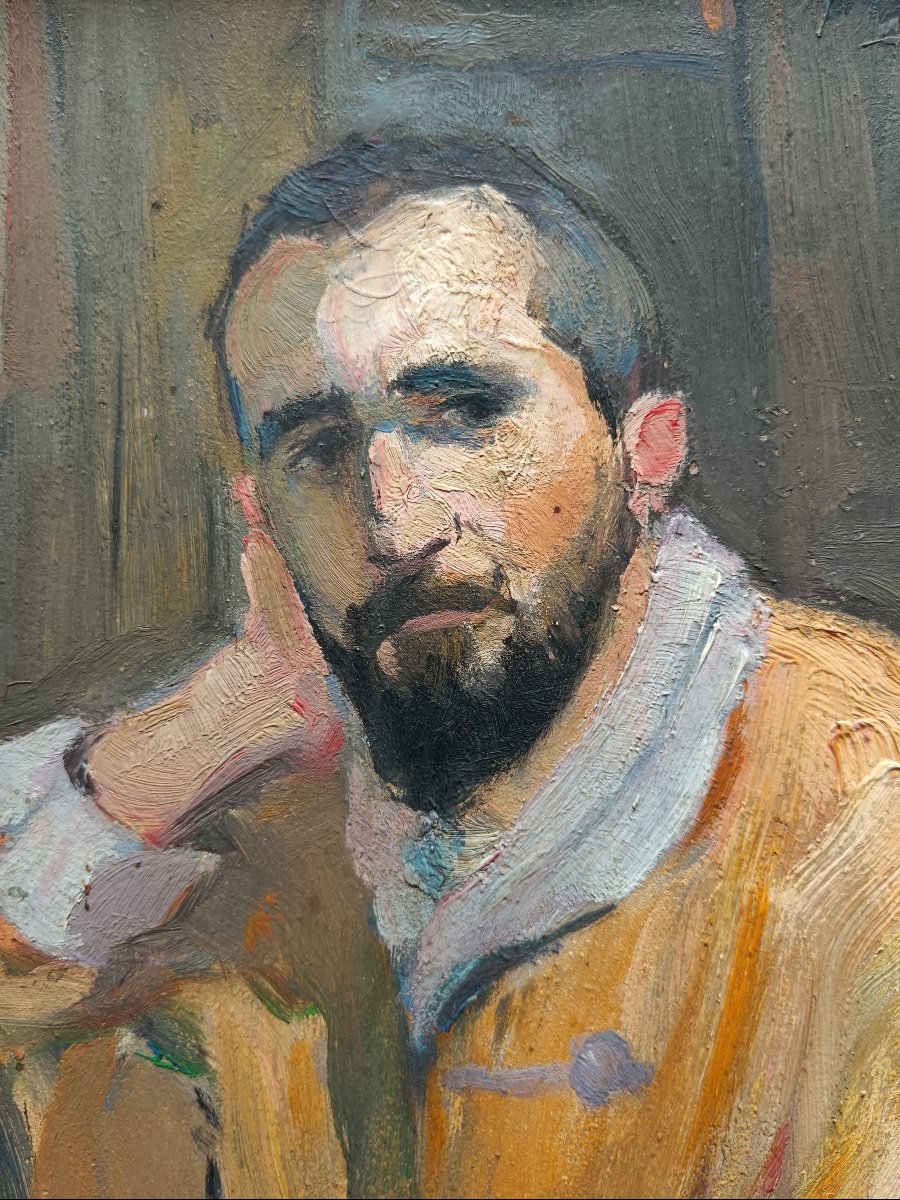 Ecole expressionniste suisse. Dora Hauth "portrait de Jacob Lorenz"-photo-3