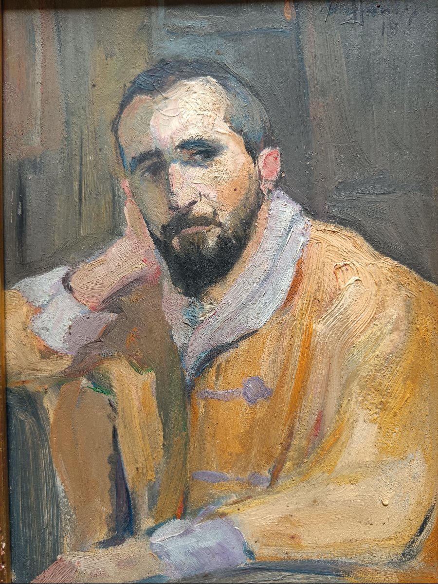 Ecole expressionniste suisse. Dora Hauth "portrait de Jacob Lorenz"-photo-4