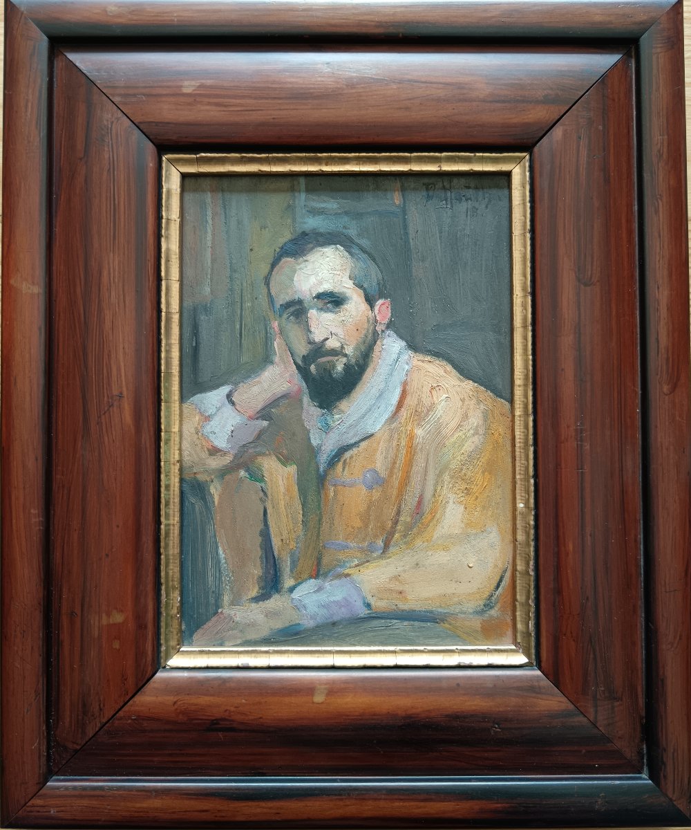 Ecole expressionniste suisse. Dora Hauth "portrait de Jacob Lorenz"