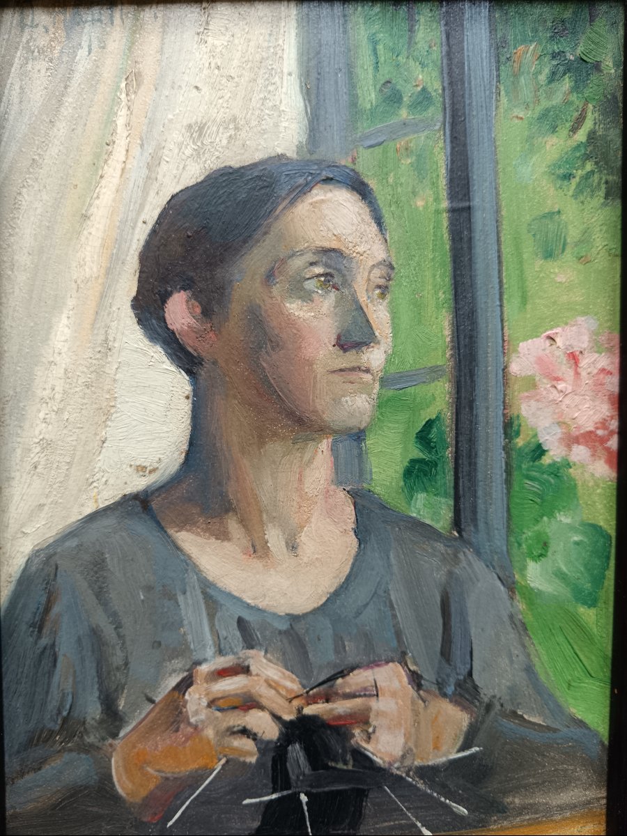 Ecole expressionniste suisse. Dora Hauth "portrait d'Anna Lorenz-Lüscher"-photo-2