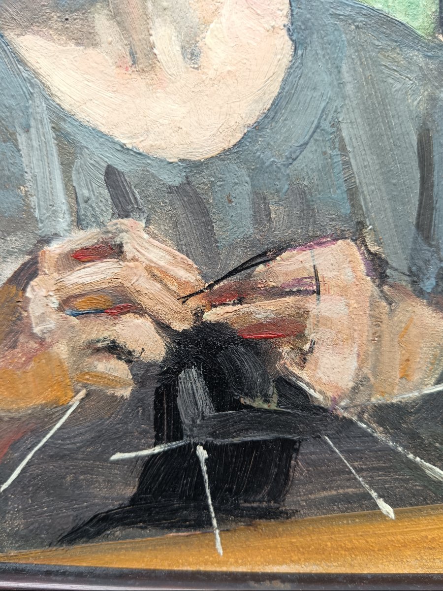 Ecole expressionniste suisse. Dora Hauth "portrait d'Anna Lorenz-Lüscher"-photo-8